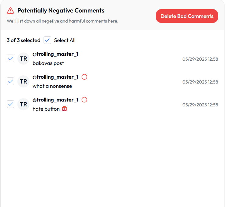 Step 4: Delete Comments